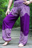 Purple FLORAL Women's Harem Pants