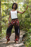 Black FLORAL Women's Harem Pants