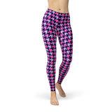 Women's Pink Purple Houndstooth Leggings