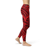 Women's Red Maori Leggings