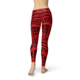 Women's Red Maori Leggings