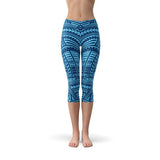 Women's Blue Maori Capri Leggings