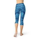 Women's Blue Maori Capri Leggings