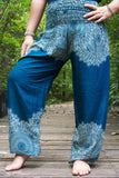 Teal FLORAL Women's Harem Pants