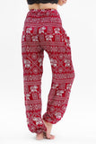 Burgundy ELEPHANT Women's Harem Pants