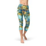 Women's Hexagon Floral Capri Leggings