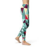 Women's Leggings w/ Colorful Geometric Triangles
