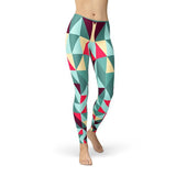 Women's Leggings w/ Colorful Geometric Triangles