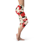 Women's Japanese Cherry Blossom Capri Leggings
