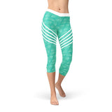 Women's Turquoise Sports Capri Leggings