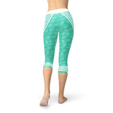 Women's Turquoise Sports Capri Leggings