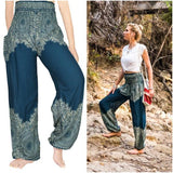Teal FLORAL Women's Harem Pants