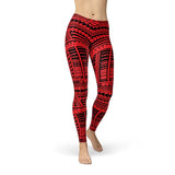 Women's Red Maori Leggings