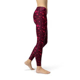 Women's Hearts on Hearts Red Leggings