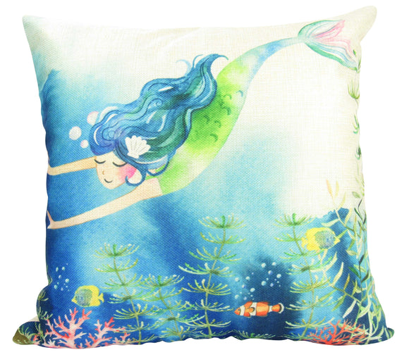 Mermaid Art | Mermaid | Fun Gifts | Pillow Cover | Home Decor | Throw Maroon Abderus
