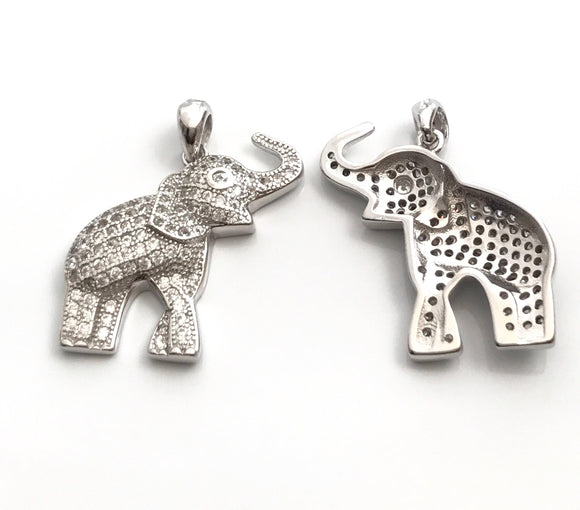 Elephant Pendant, Sterling Silver Pendant, Elephant Charm, Animal