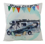 Happy Camper | RV | Pillow Cover |  Camper Decorations | Throw Pillow Maroon Abderus