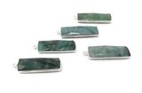 Emerald  Charms, Gemstone Charms, Sterling Silver Charms, Jewelry Maki