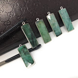 Emerald  Charms, Gemstone Charms, Sterling Silver Charms, Jewelry Maki