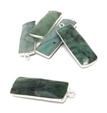 Emerald  Charms, Gemstone Charms, Sterling Silver Charms, Jewelry Maki