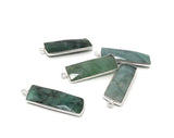 Emerald  Charms, Gemstone Charms, Sterling Silver Charms, Jewelry Maki