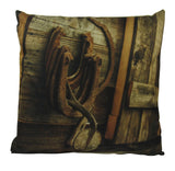 Horseshoes | Pillow Cover | Throw Pillow | Horse Lover Gift | Home Maroon Abderus