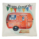 Happy Camper | Orange | Pillow Cover | Camper Decorations | Throw Maroon Abderus