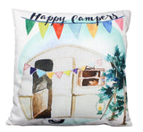 Happy Camper | Wander Lust | Pillow Cover | Camper Decorations | Throw Maroon Abderus