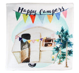 Happy Camper | Wander Lust | Pillow Cover | Camper Decorations | Throw Maroon Abderus