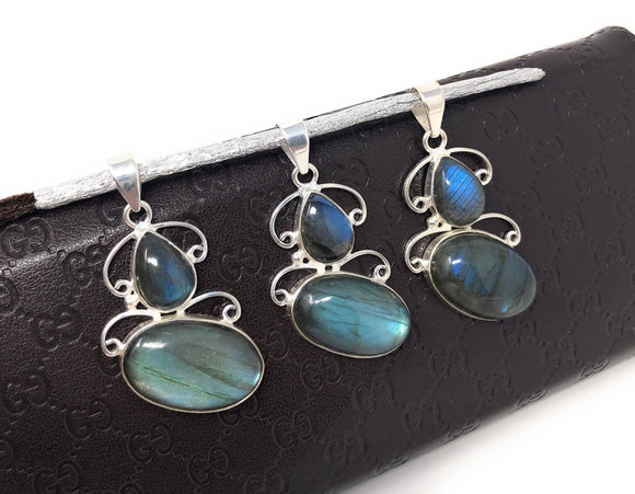 Labradorite Gemstone Pendant, Sterling Silver Gemstone Jewelry, DIY Pe