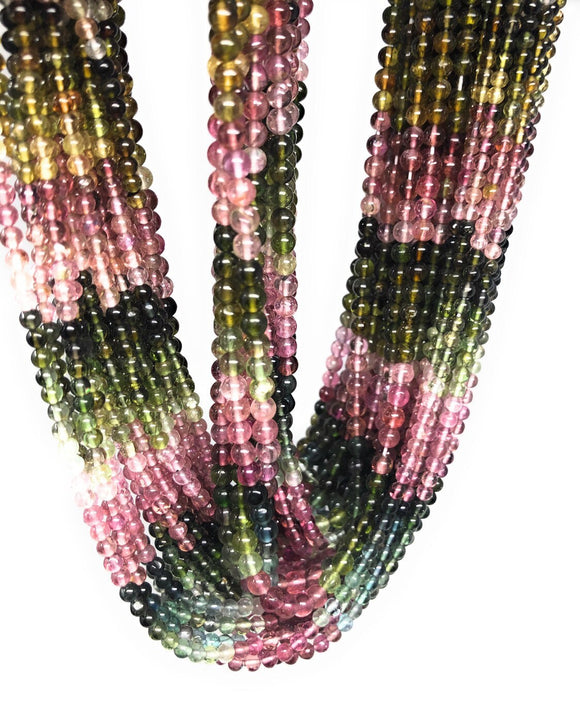 Natural Tourmaline Gemstone Beads, AAA Grade Multi Tourmaline Smooth R
