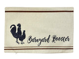Barnyard Rooster | Pillow Cover | 18 x 12 | Primitive Decor | Vintage Maroon Abderus