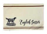 English Setter | Pillow Cover | 18 x 12 | Primitive Decor | Vintage Maroon Abderus