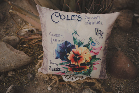 Flower | Pansie | Pillow Cover | Flower Decor | Floral | Farmhouse