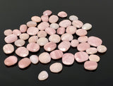 5 Pcs Natural Pink Opal Rose Cut Cabochons, Loose Gemstones, Peruvian