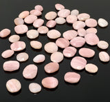 5 Pcs Natural Pink Opal Rose Cut Cabochons, Loose Gemstones, Peruvian
