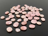 5 Pcs Natural Pink Opal Rose Cut Cabochons, Loose Gemstones, Peruvian
