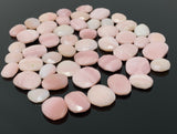 5 Pcs Natural Pink Opal Rose Cut Cabochons, Loose Gemstones, Peruvian