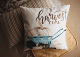 Harvest Time Pillow Cover |  Pumpkin Wagon Pillow | Farmhouse Pillows Maroon Abderus