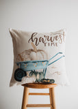 Give Thanks | Pumpkin Wagon Pillow | Farmhouse Pillows | Country Decor Maroon Abderus