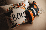 Boo Halloween Wreath Pillow Cover |  Fall decor | Farmhouse Pillows | Maroon Abderus