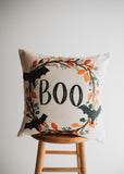Boo Halloween Wreath Pillow Cover |  Fall decor | Farmhouse Pillows | Maroon Abderus