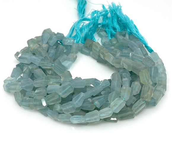 Aquamarine Faceted Nugget Beads, Gemstone Beads, Bulk Wholesale Beads,