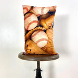 Baseball Bat | 12x 18 | Baseball Glove | Baseballs | Old Baseballs | Maroon Abderus