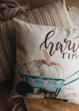 Harvest Time Pillow Cover |  Pumpkin Wagon Pillow | Farmhouse Pillows Maroon Abderus