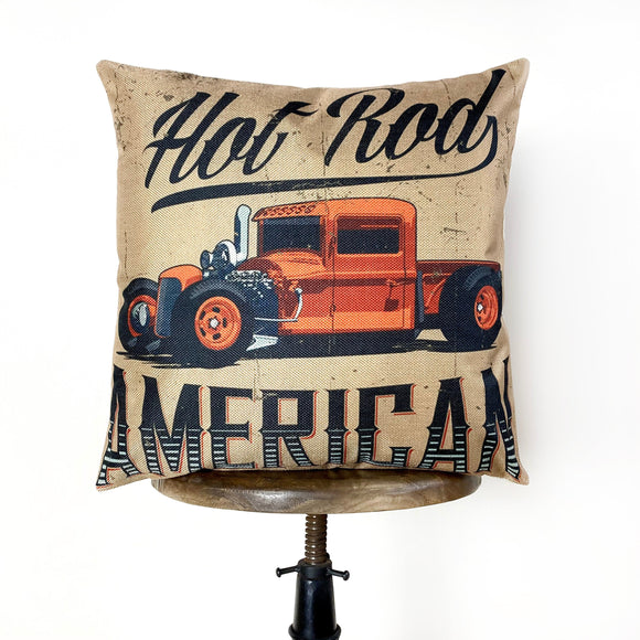 Hot Rod America | Pillow Cover |  Throw Pillow | Pillow | Dad Gift |