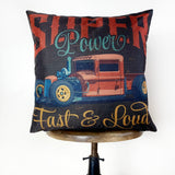 Hot Rod Super Power | Pillow Cover |  Throw Pillow | Pillow | Dad Gift Maroon Abderus