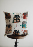 Merry Christmas Snow Angel Throw Pillow Cover | 18x12 | Christmas tree