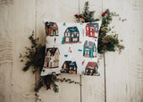 Christmas Village Houses Throw Pillow Cover |  | Christmas tree |