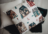 Merry Christmas Snow Angel Throw Pillow Cover | 18x12 | Christmas tree
